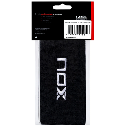 Long Sport Wristbands Black with White logo