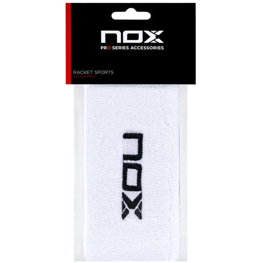 NOX Long Sport Wristbands White with Black logo