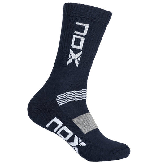 Men's Crew Performance Socks Navy Blue with White logo